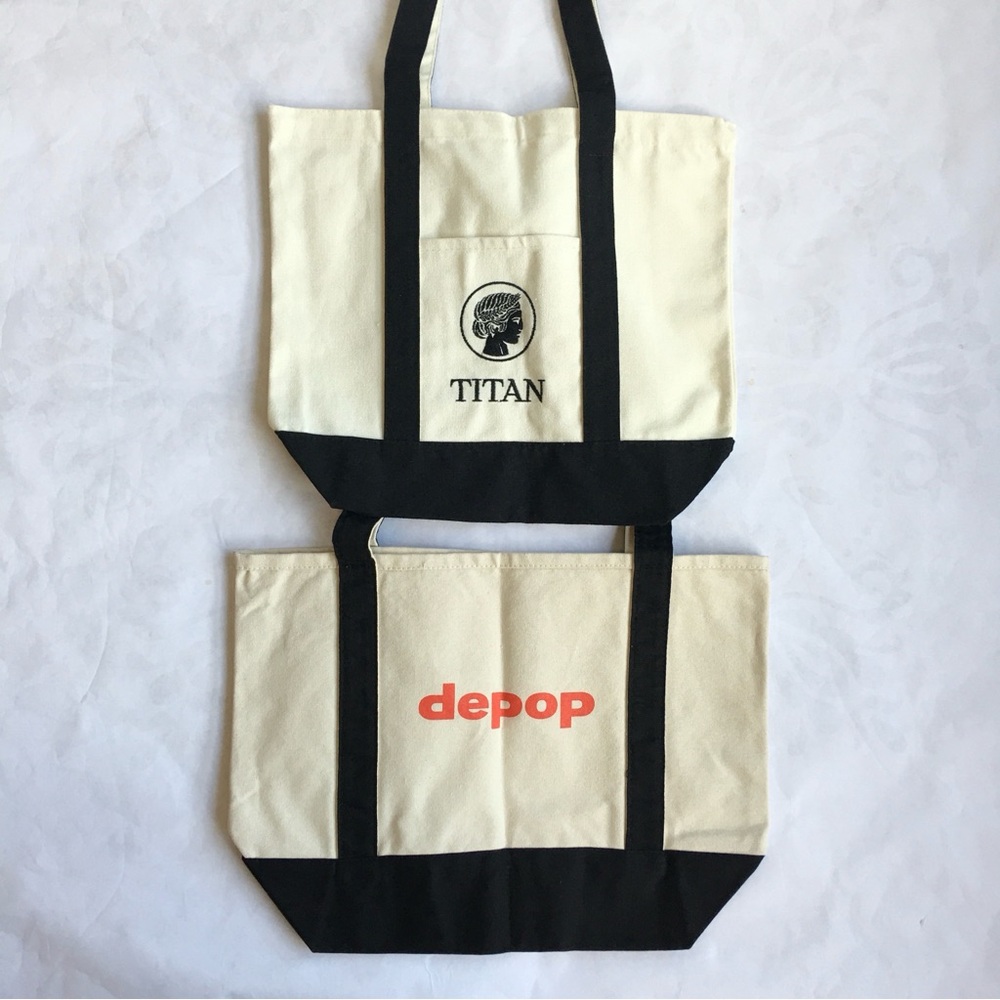 Titan + Depop Logo Canvas Tote Bag